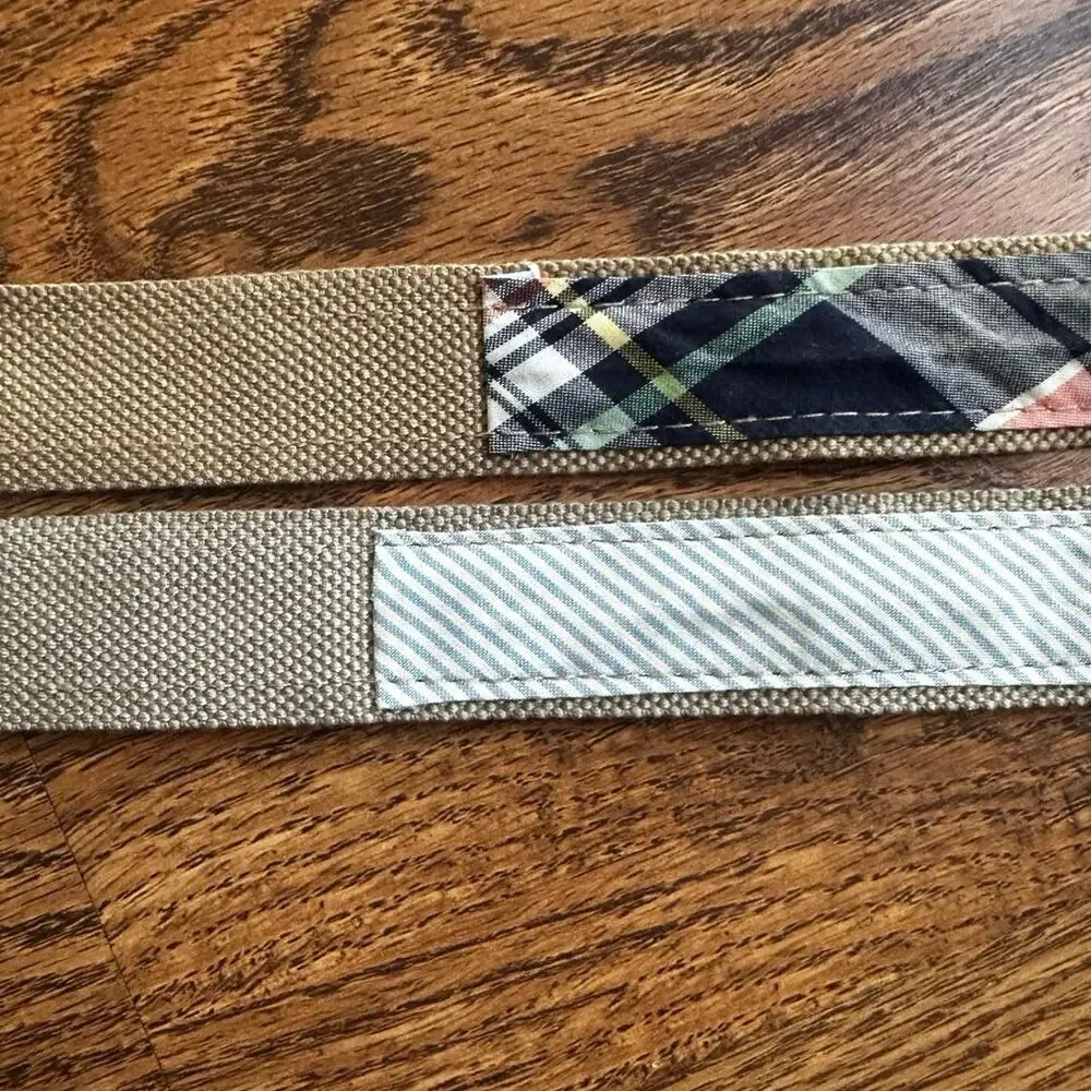 J. Crew Vintage Belt S/M Preppy Adjustable Ribbon Striped Two Belt Bundle
